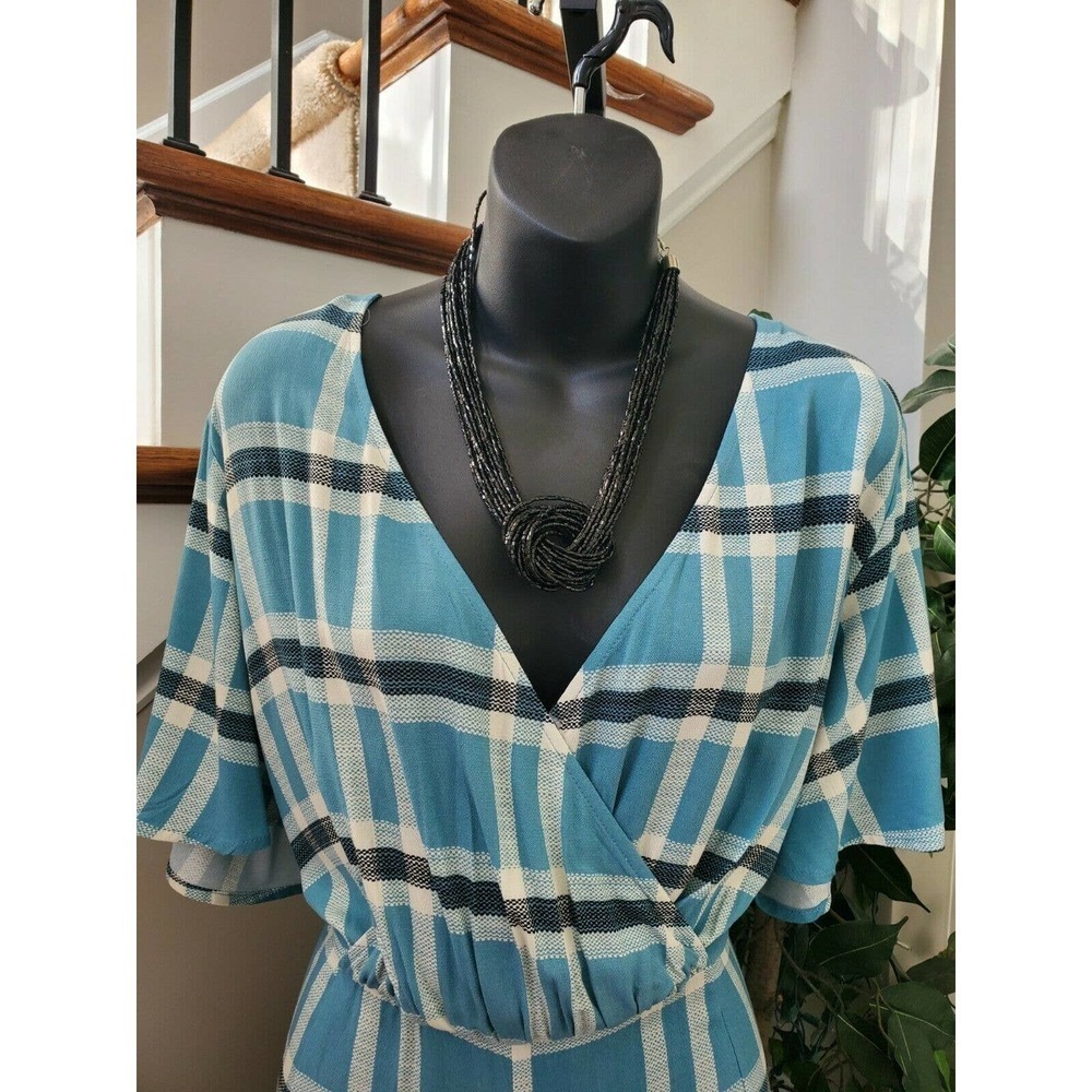 Wild Fable Women's Blue 100% Rayon V-Neck Short Sleeve Casual Jumpsuits Size 2XL - Picture 2 of 9
